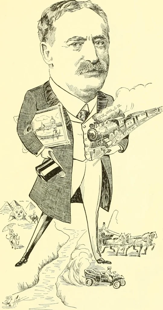 An illustration from Men of New Haven in cartoon, 1906, leaf 24