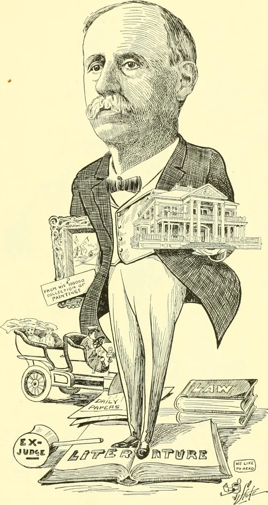 An illustration from Men of New Haven in cartoon, 1906, leaf 26