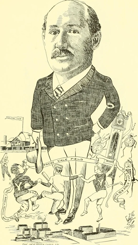 An illustration from Men of New Haven in cartoon, 1906, leaf 34