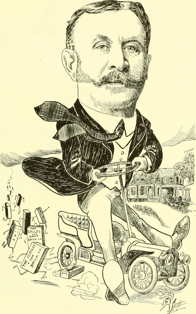 An illustration from Men of New Haven in cartoon, 1906, leaf 38