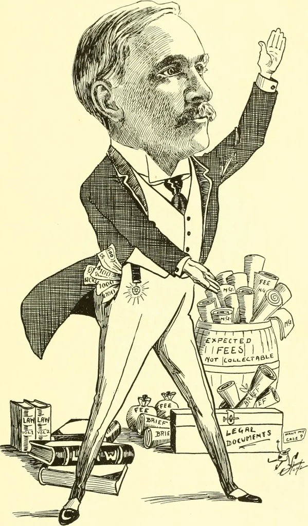 An illustration from Men of New Haven in cartoon, 1906, leaf 40