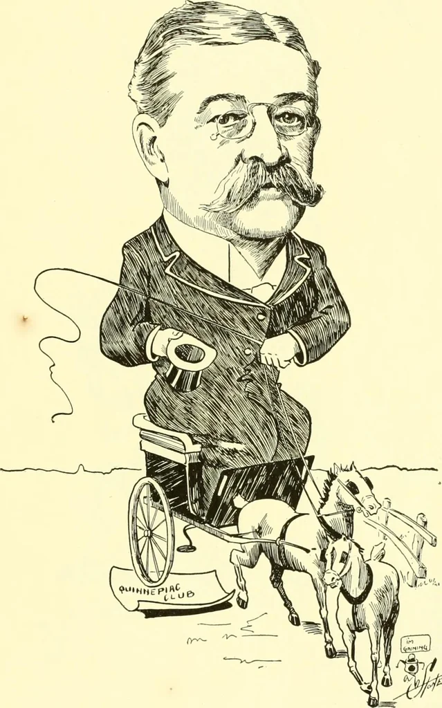 An illustration from Men of New Haven in cartoon, 1906, leaf 42