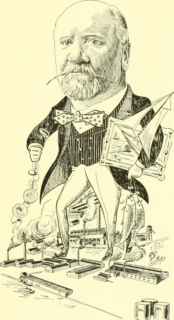 An illustration from Men of New Haven in cartoon, 1906, leaf 48