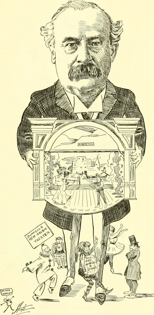 An illustration from Men of New Haven in cartoon, 1906, leaf 50