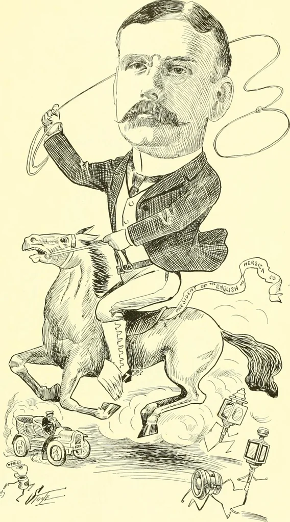 An illustration from Men of New Haven in cartoon, 1906, leaf 56