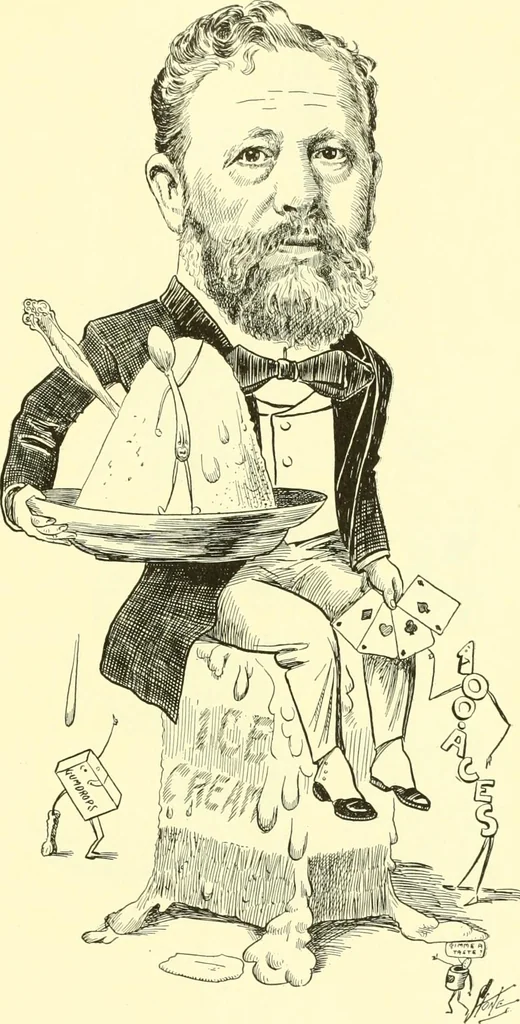 An illustration from Men of New Haven in cartoon, 1906, leaf 64