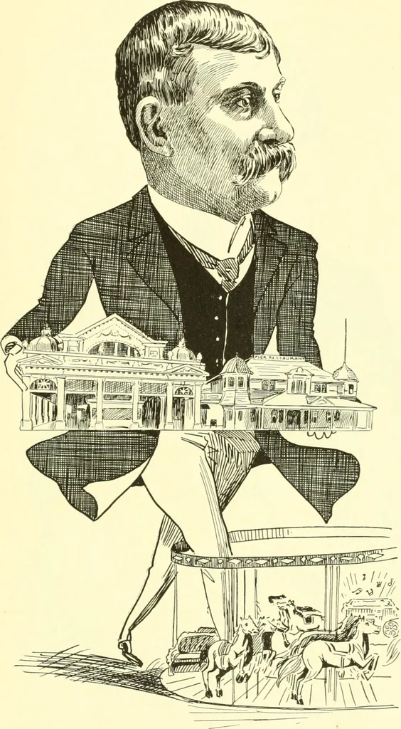 An illustration from Men of New Haven in cartoon, 1906, leaf 74