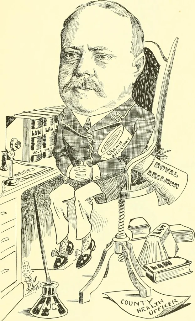 An illustration from Men of New Haven in cartoon, 1906, leaf 80