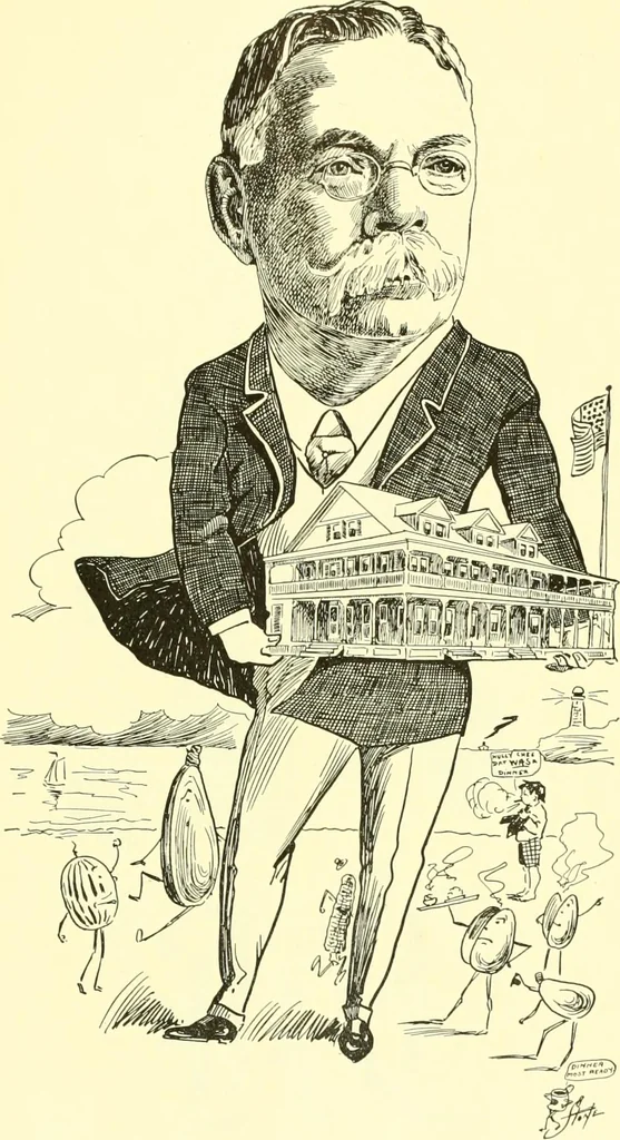 An illustration from Men of New Haven in cartoon, 1906, leaf 84