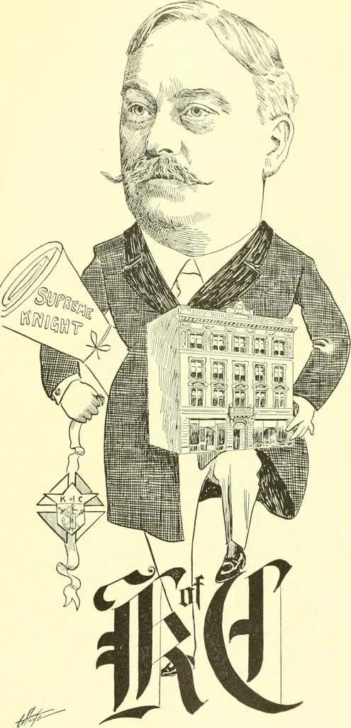 An illustration from Men of New Haven in cartoon, 1906, leaf 86