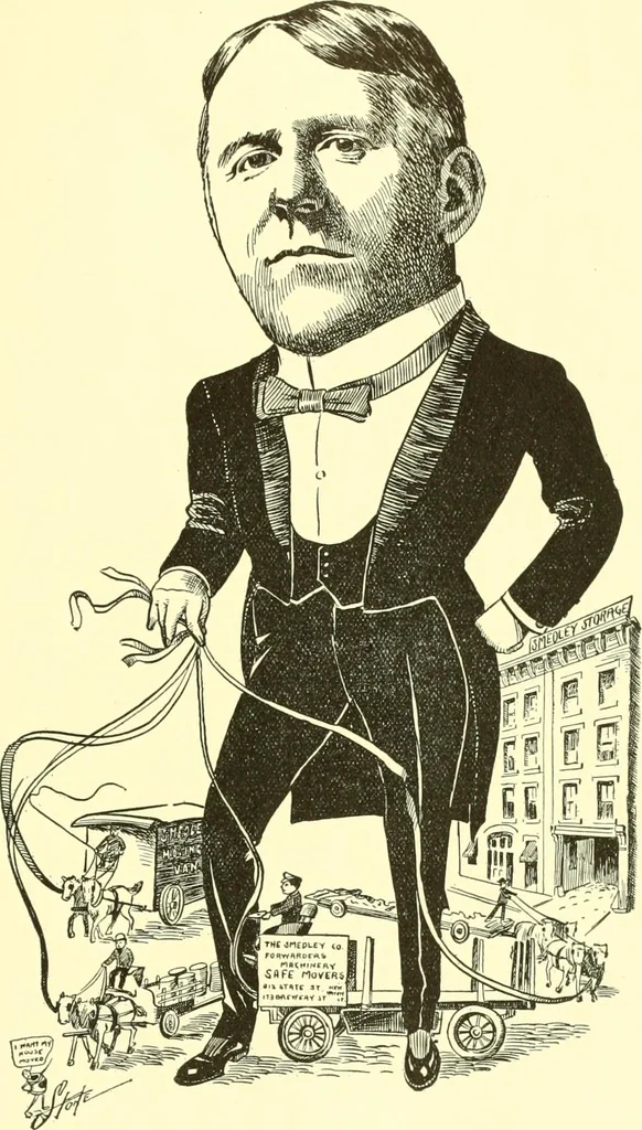 An illustration from Men of New Haven in cartoon, 1906, leaf 88