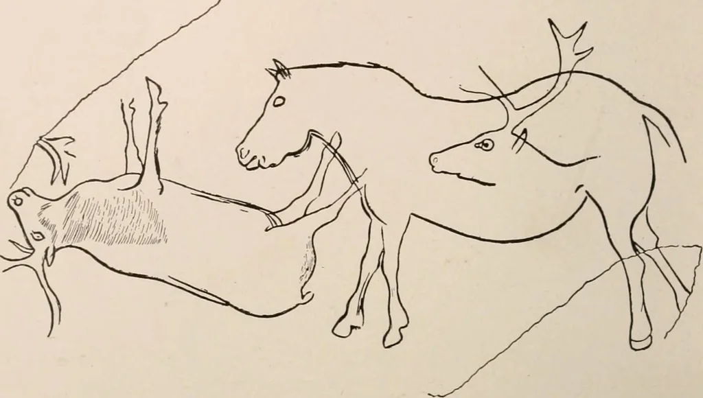 An illustration from Men of the old stone age : their environment, life and art, 1916, leaf 445