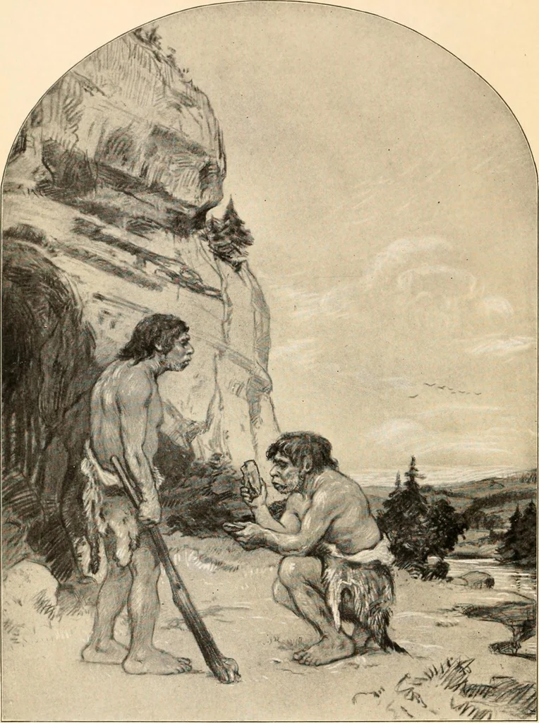 An illustration from Men of the old stone age, their environment, life and art, 1916, leaf 7
