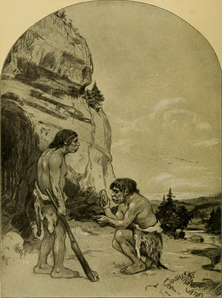 An illustration from Men of the old stone age, their environment, life and art, 1915, leaf 7