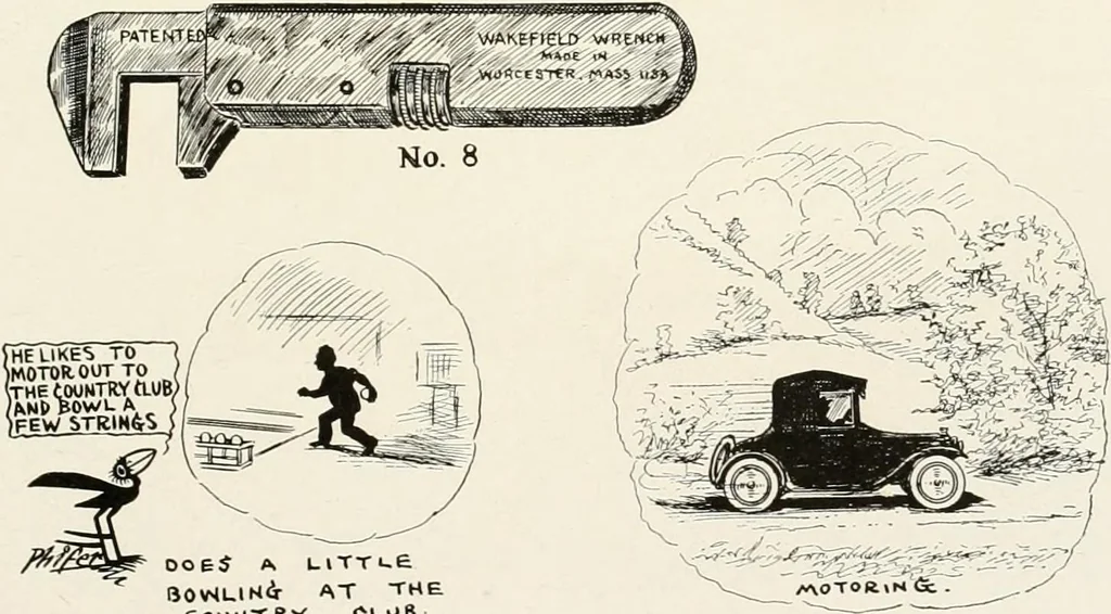 An illustration from Men of Worcester in caricature ;, 1917, leaf 108