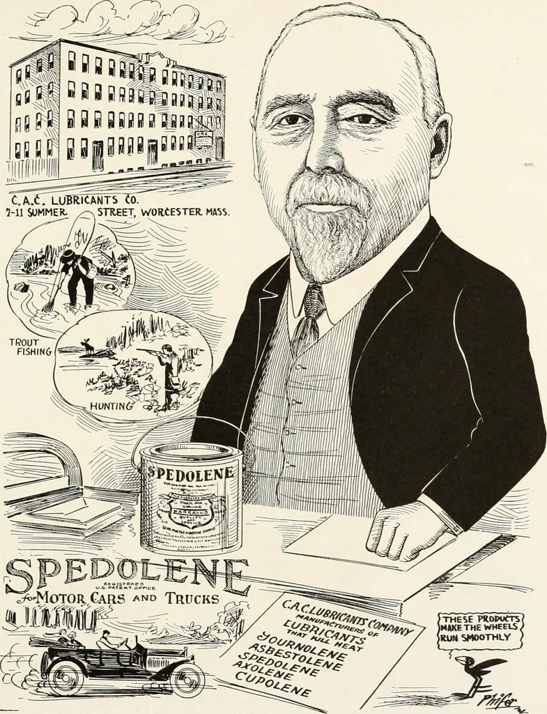 An illustration from Men of Worcester in caricature ;, 1917, leaf 112