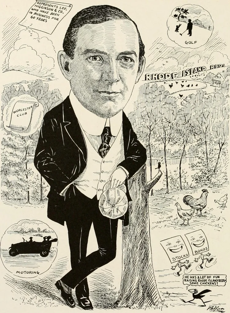 An illustration from Men of Worcester in caricature ;, 1917, leaf 113