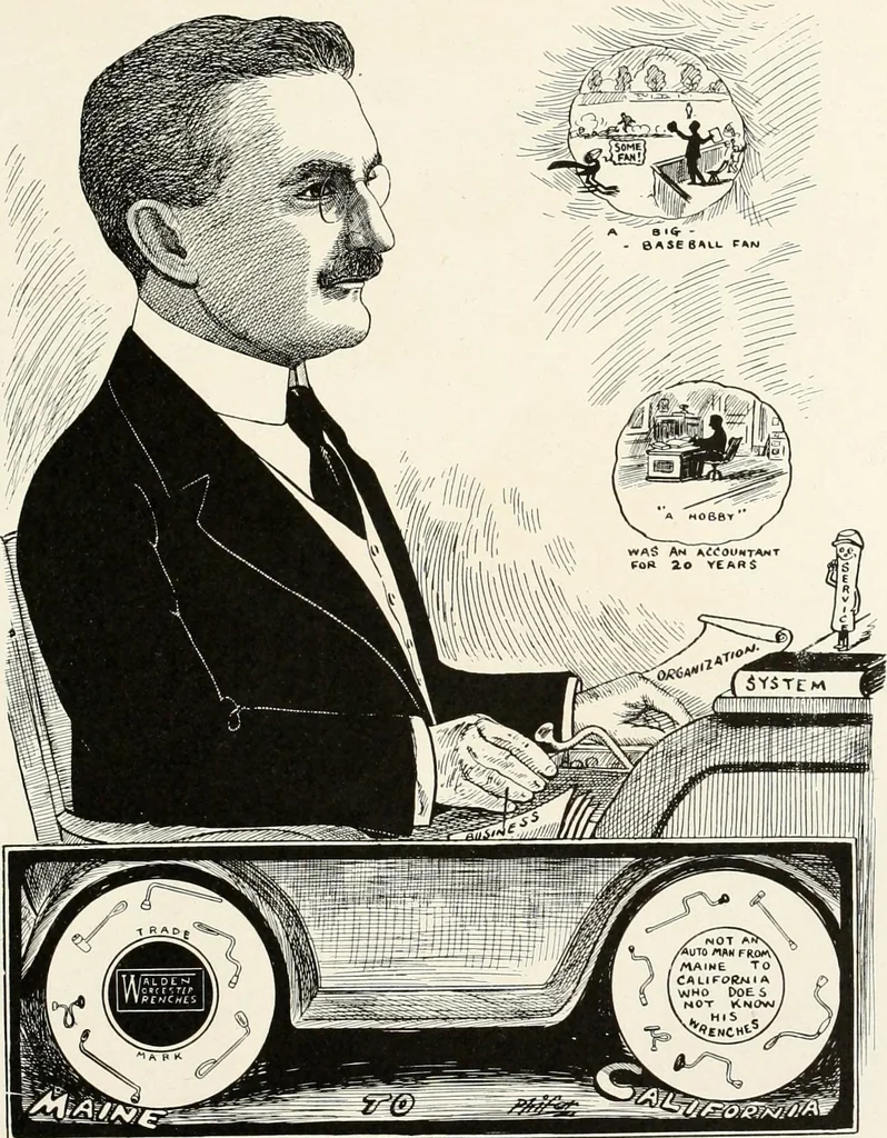 An illustration from Men of Worcester in caricature ;, 1917, leaf 116