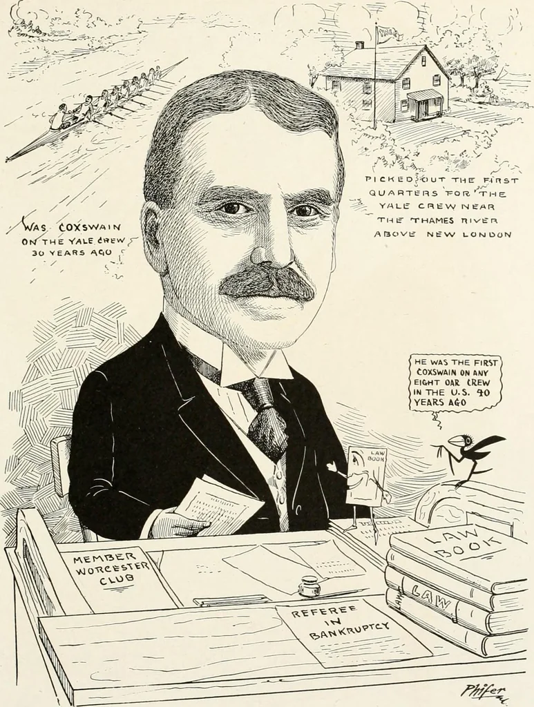 An illustration from Men of Worcester in caricature ;, 1917, leaf 120