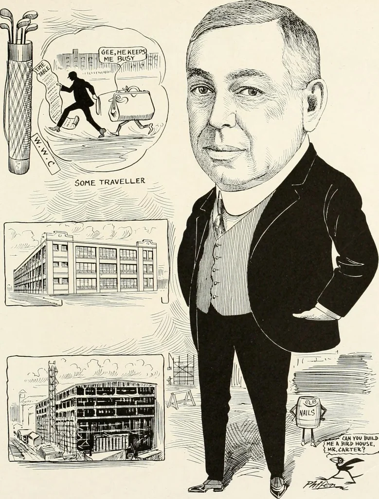 An illustration from Men of Worcester in caricature ;, 1917, leaf 124