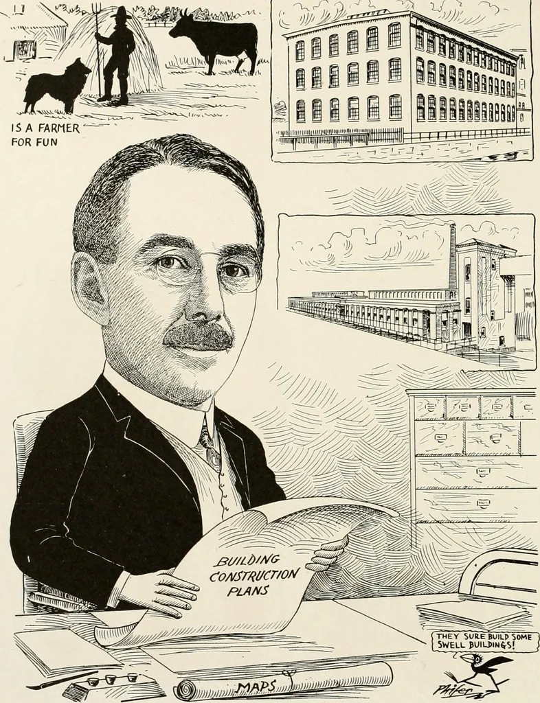 An illustration from Men of Worcester in caricature ;, 1917, leaf 125