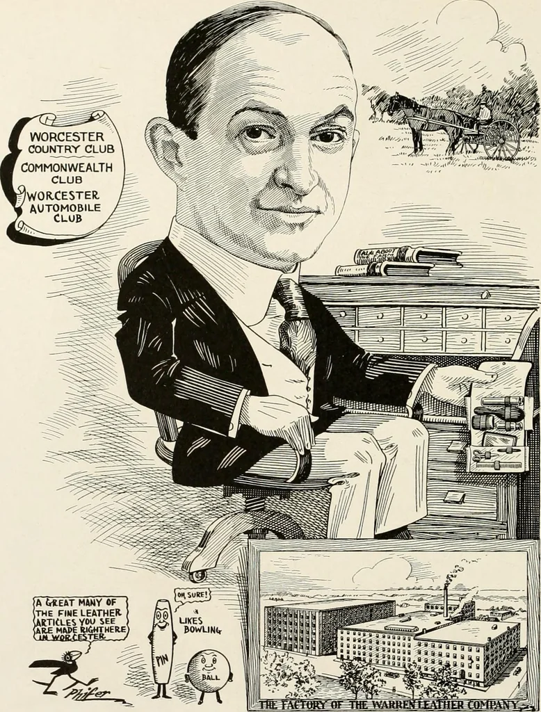 An illustration from Men of Worcester in caricature ;, 1917, leaf 127