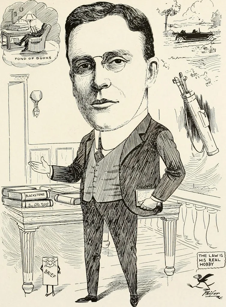 An illustration from Men of Worcester in caricature ;, 1917, leaf 130