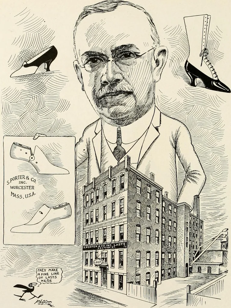 An illustration from Men of Worcester in caricature ;, 1917, leaf 131