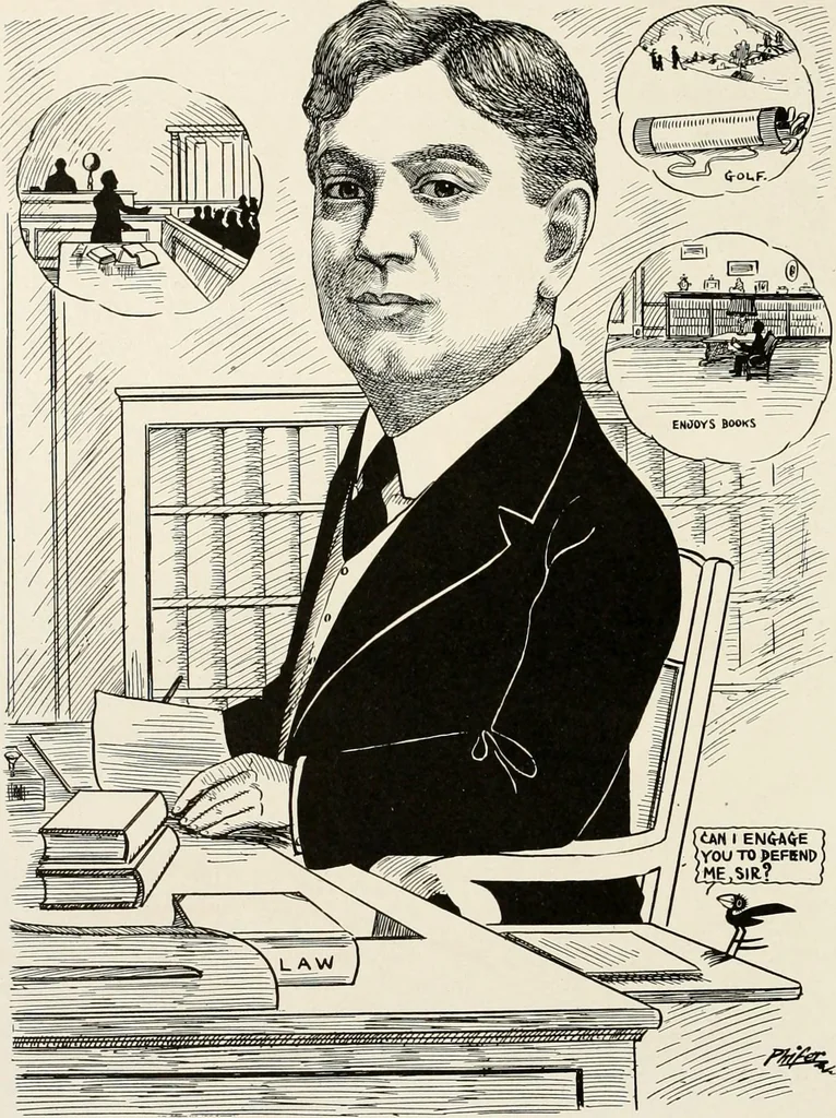 An illustration from Men of Worcester in caricature ;, 1917, leaf 133