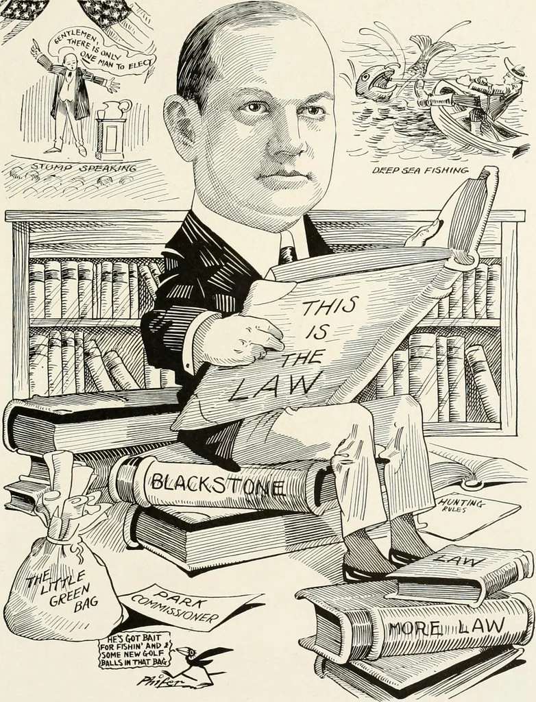 An illustration from Men of Worcester in caricature ;, 1917, leaf 134