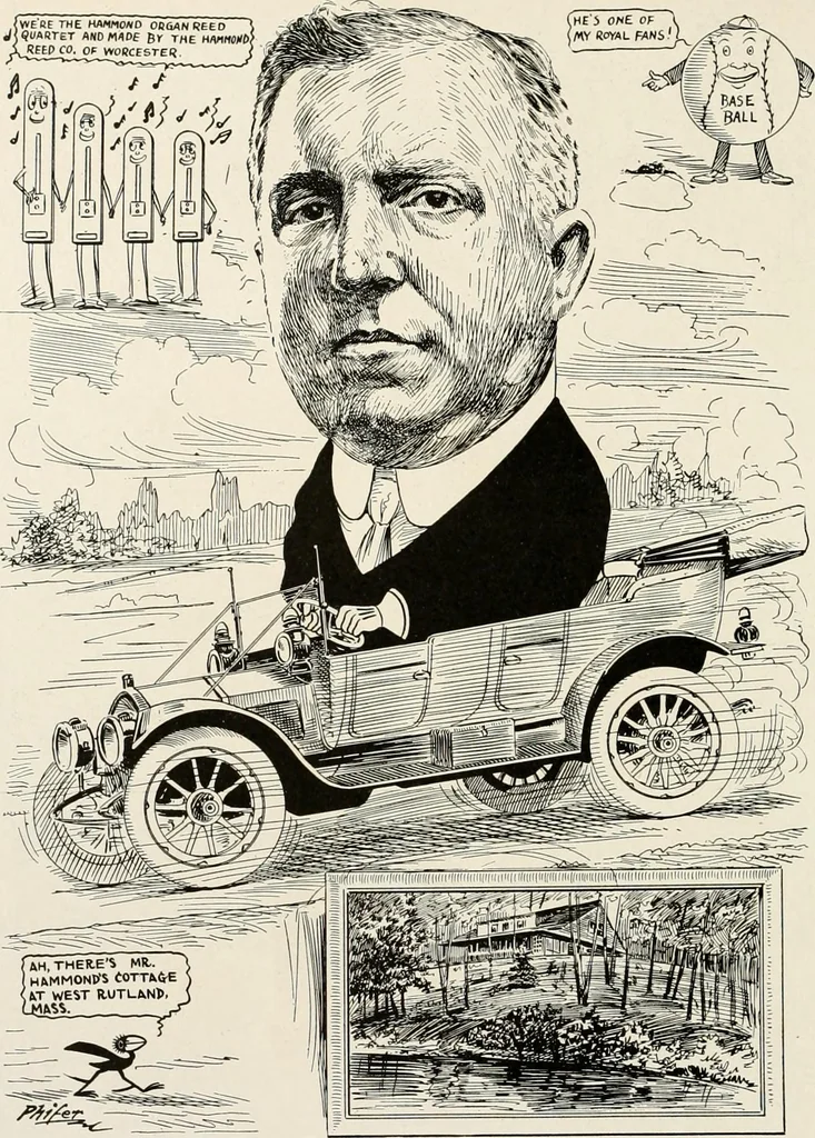 An illustration from Men of Worcester in caricature ;, 1917, leaf 137