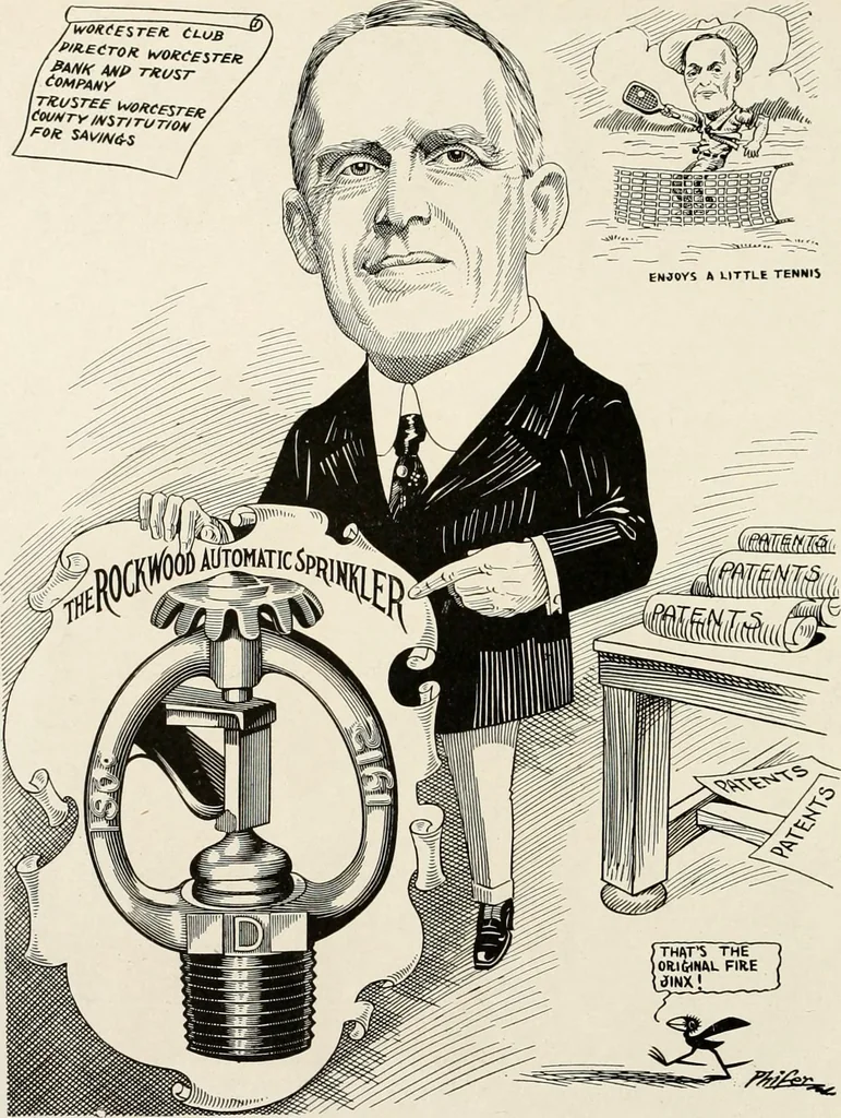 An illustration from Men of Worcester in caricature ;, 1917, leaf 139