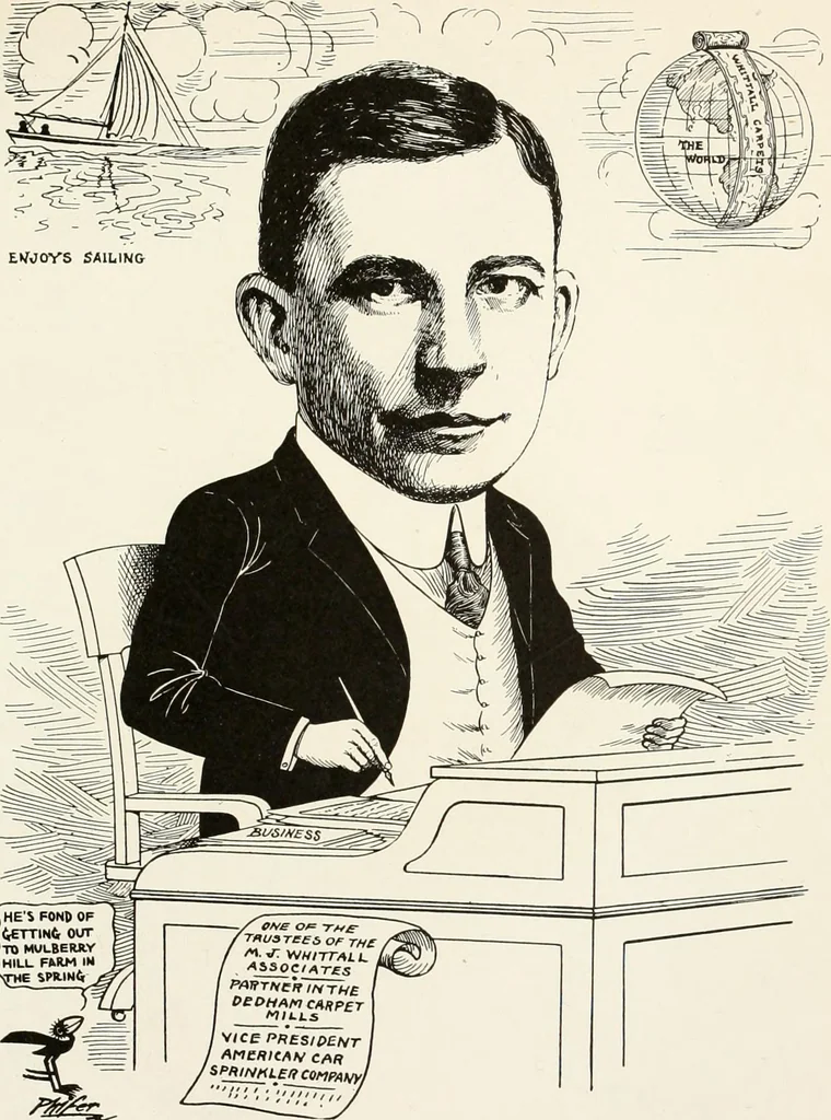 An illustration from Men of Worcester in caricature ;, 1917, leaf 14