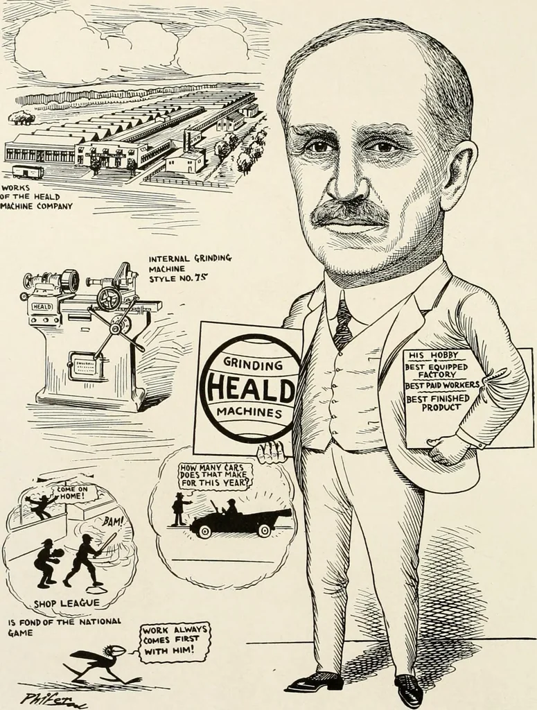 An illustration from Men of Worcester in caricature ;, 1917, leaf 149
