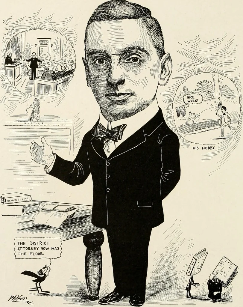 An illustration from Men of Worcester in caricature ;, 1917, leaf 151