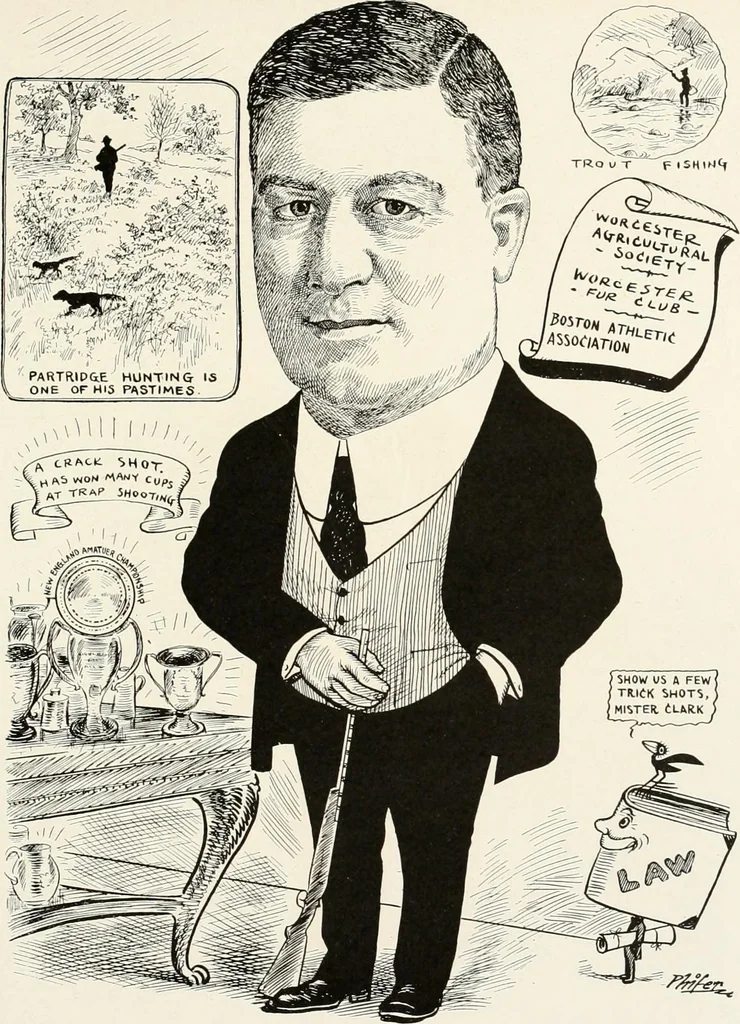 An illustration from Men of Worcester in caricature ;, 1917, leaf 152