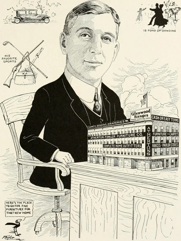 An illustration from Men of Worcester in caricature ;, 1917, leaf 158