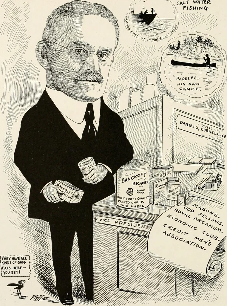 An illustration from Men of Worcester in caricature ;, 1917, leaf 159