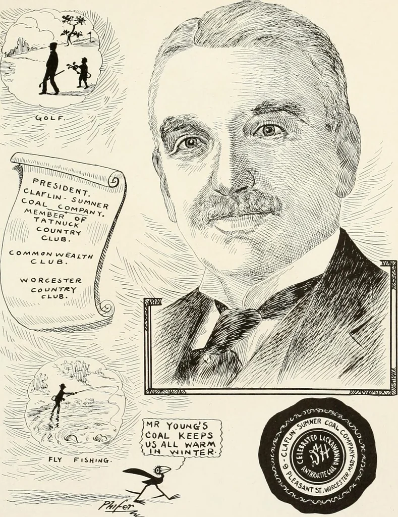 An illustration from Men of Worcester in caricature ;, 1917, leaf 16