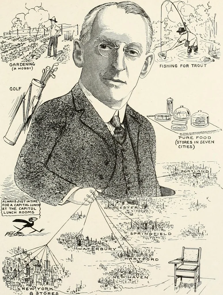 An illustration from Men of Worcester in caricature ;, 1917, leaf 164