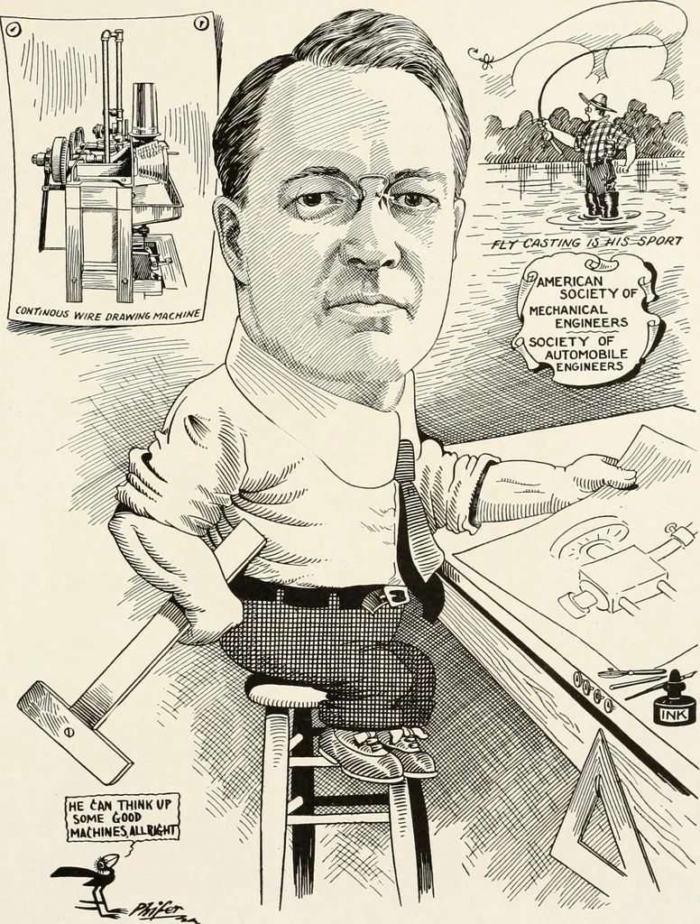 An illustration from Men of Worcester in caricature ;, 1917, leaf 170