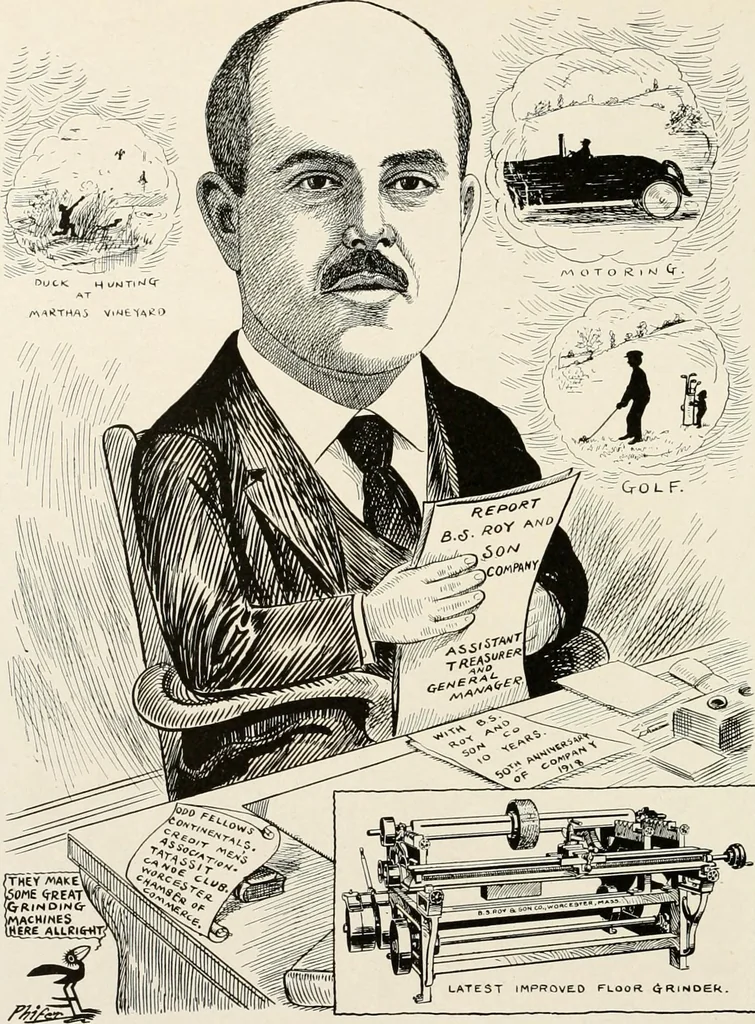 An illustration from Men of Worcester in caricature ;, 1917, leaf 171
