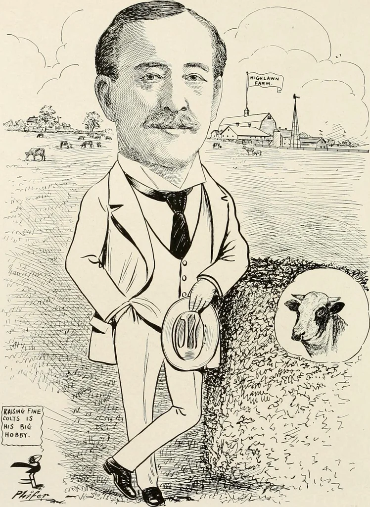 An illustration from Men of Worcester in caricature ;, 1917, leaf 177