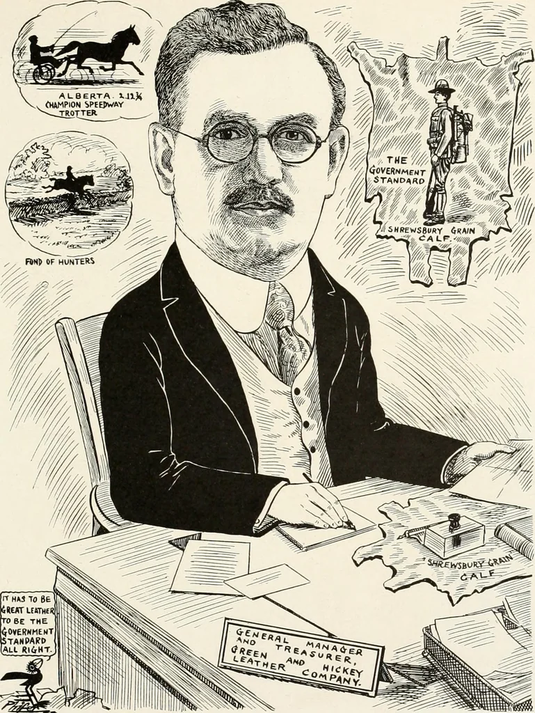 An illustration from Men of Worcester in caricature ;, 1917, leaf 180