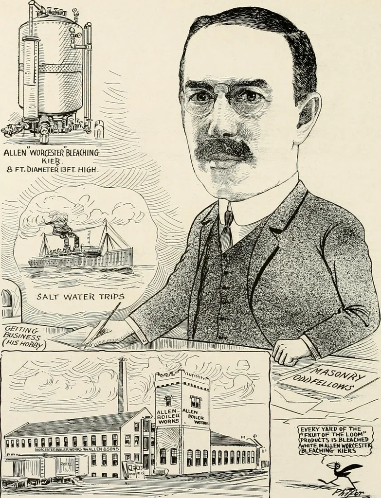 An illustration from Men of Worcester in caricature ;, 1917, leaf 183