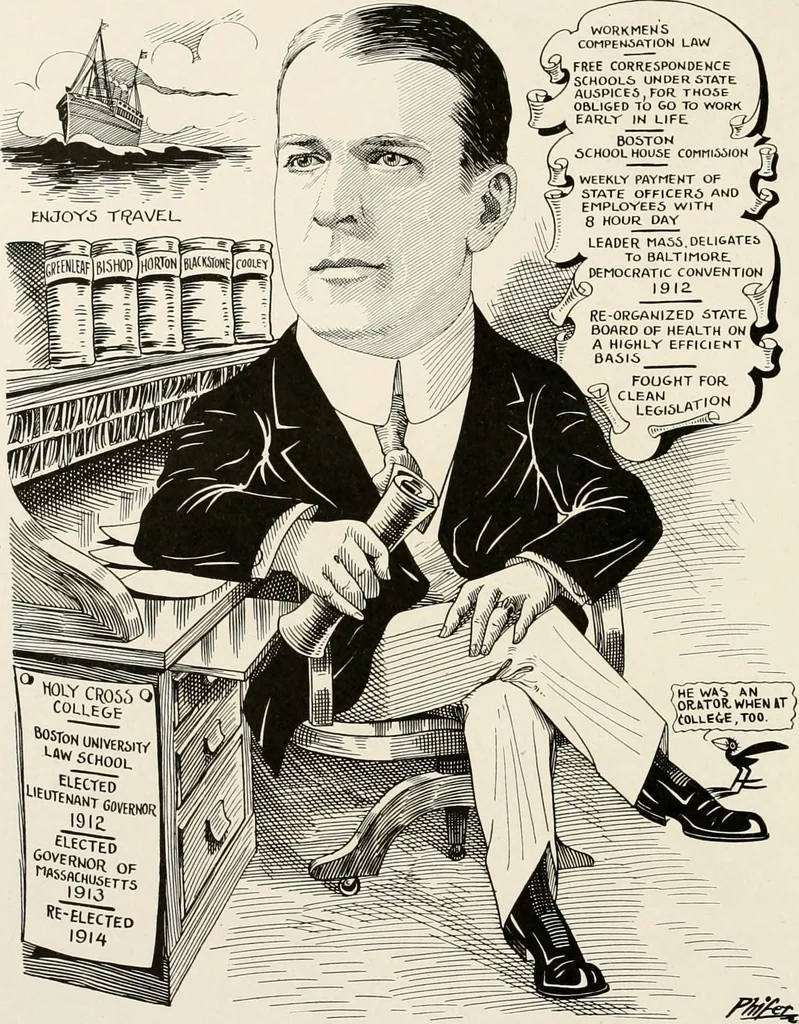 An illustration from Men of Worcester in caricature ;, 1917, leaf 185