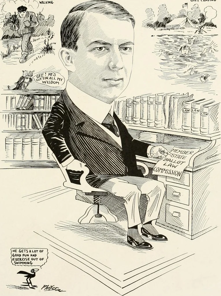 An illustration from Men of Worcester in caricature ;, 1917, leaf 186