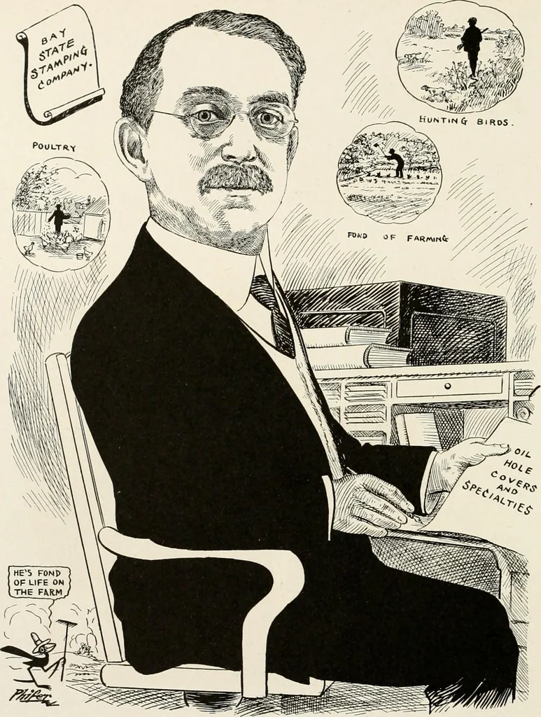 An illustration from Men of Worcester in caricature ;, 1917, leaf 197