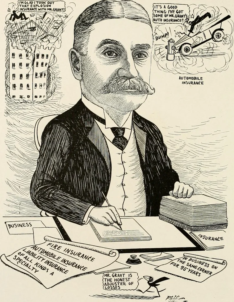 An illustration from Men of Worcester in caricature ;, 1917, leaf 203