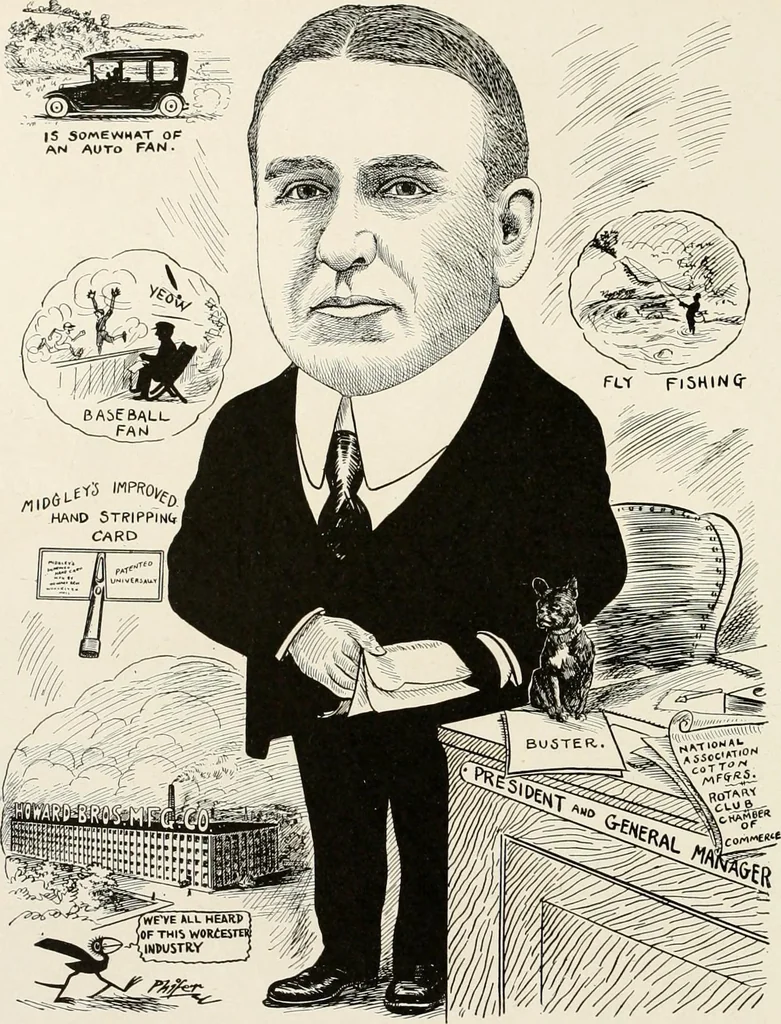 An illustration from Men of Worcester in caricature ;, 1917, leaf 205